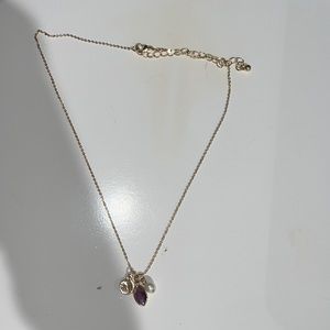 gold chain, three piece centered charm